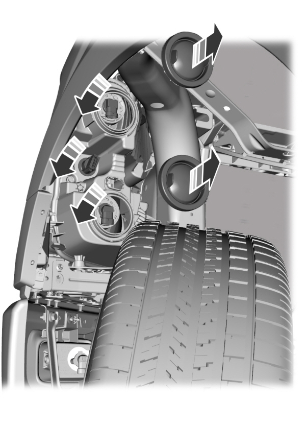 Replacing the Halogen High Beam, Low Beam and Direction Indicator Bulbs