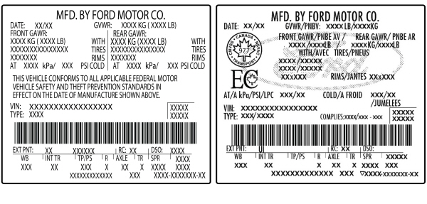 Safety Certification Label - USA and Canada