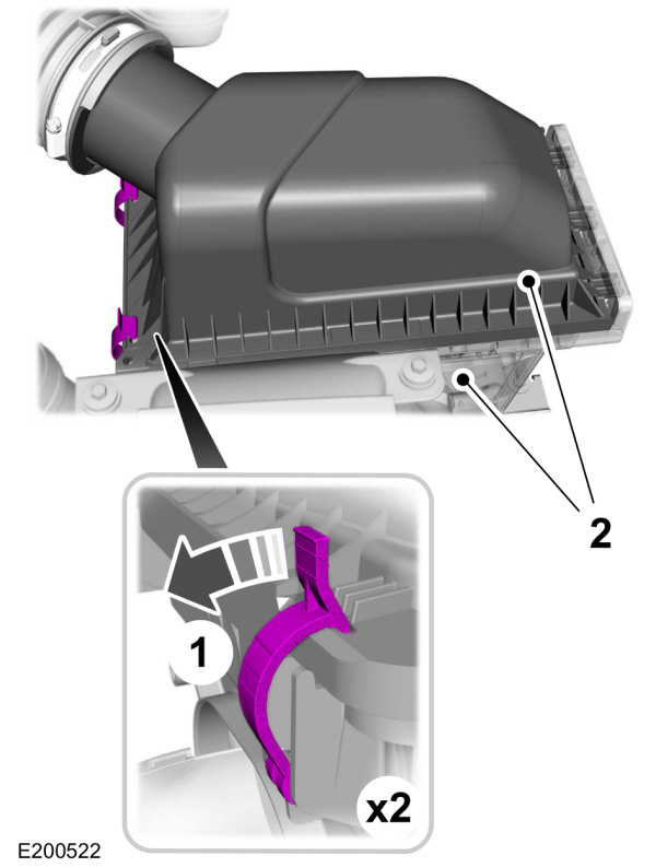 Removing the Air Filter Housing Cover Clips