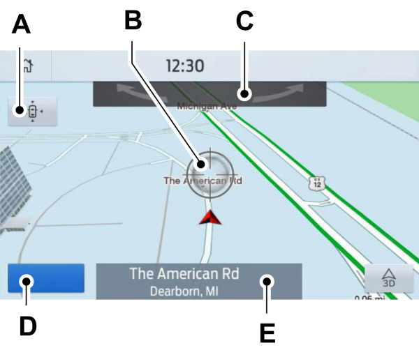 Setting Destination Using Map Screen