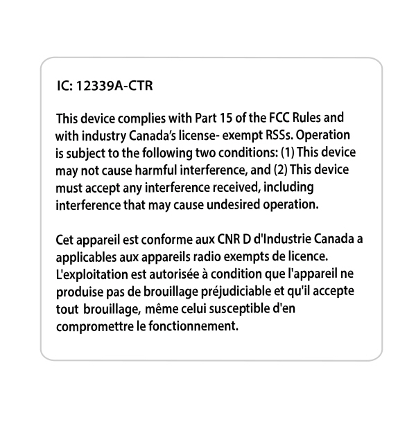 Radio Frequency Certification for Canada - Connected Touch Radio